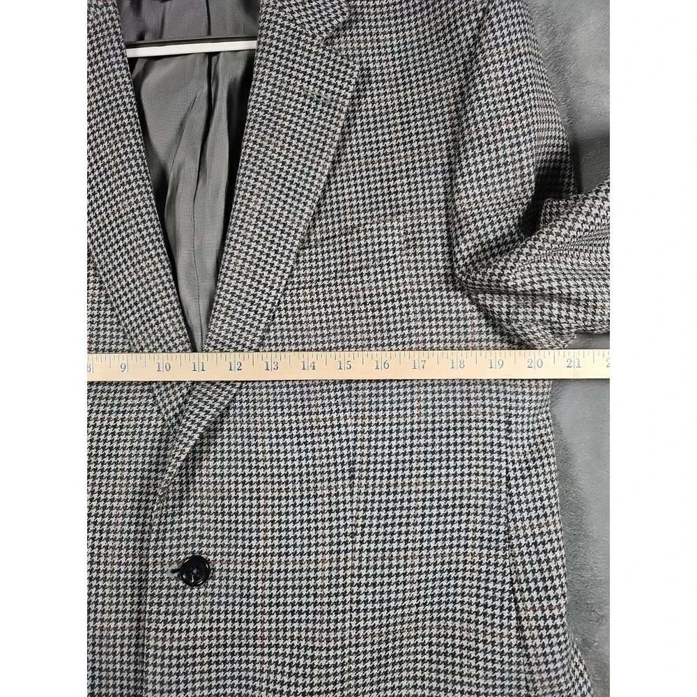 Michael Kors Blazer Mens 42L Classic-Fit 100% Wool Sport Coat‎ Grey Houndstooth